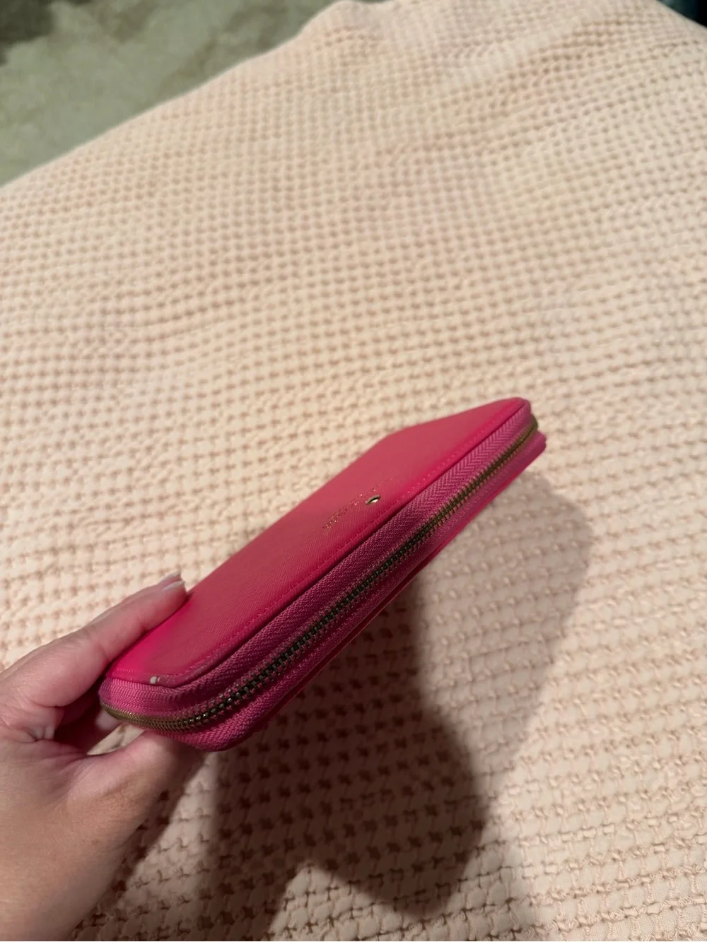 kate spade Hot Pink Zip-Around Card Holder Wallet